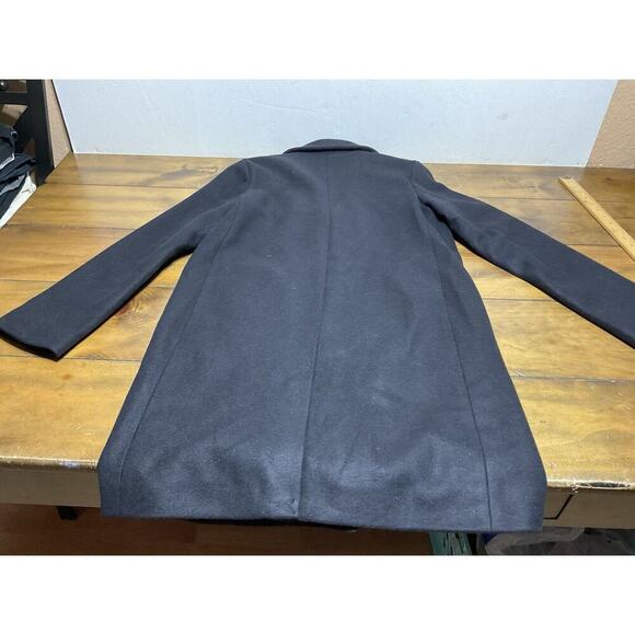 Gap Wool Blend Black Trench Coat Womens XS Button Front Lined Jacket NWT - Picture 13 of 14